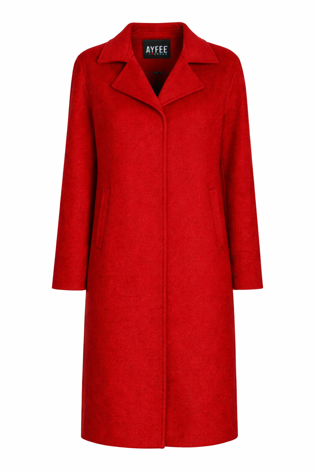 CAPPOTTO COLLAR DRITTO,4 TG,50%WO 50%PL,MADE IN PRC                     - RED